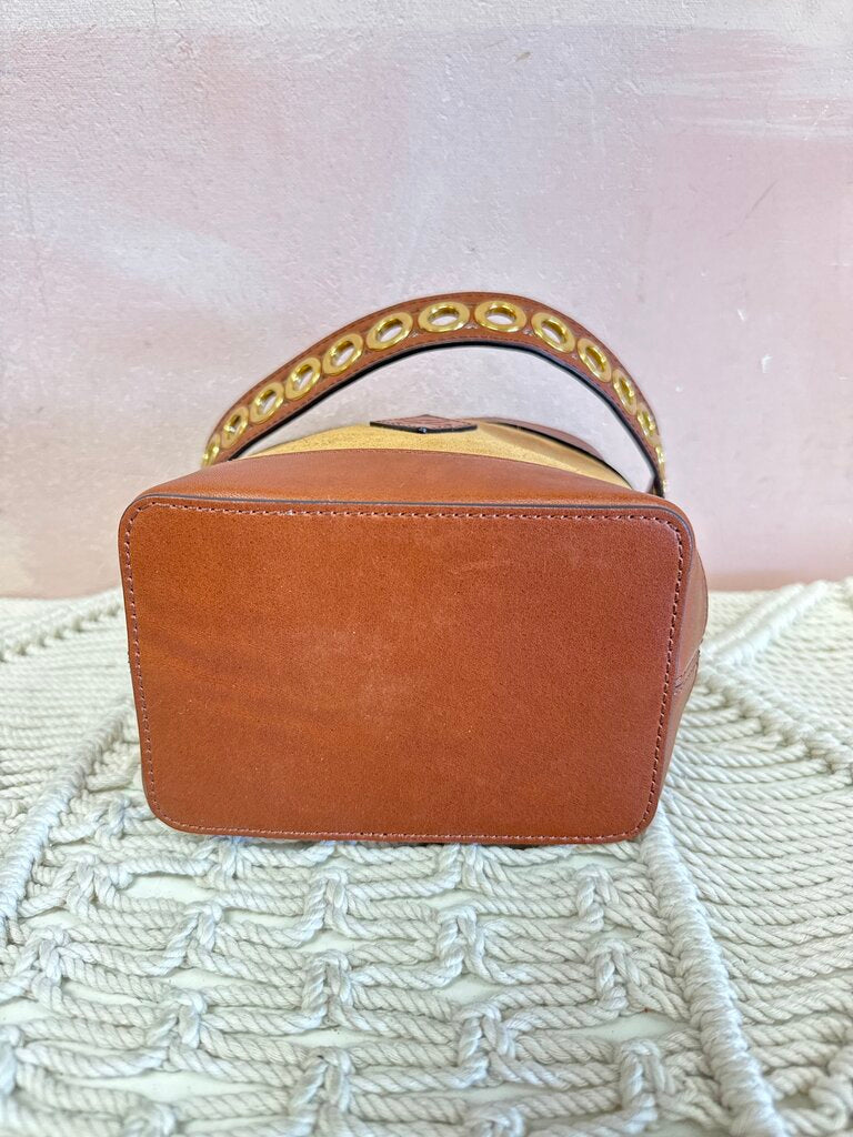 Sandro Tan Suede Mini Bucket Bag w/Dustbag