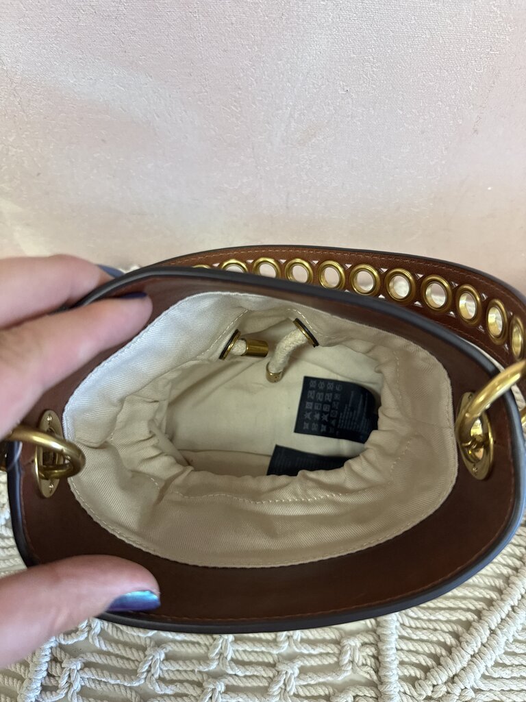 Sandro Tan Suede Mini Bucket Bag w/Dustbag