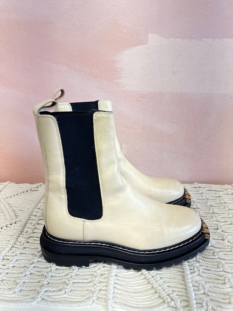 Sandro Cream Boots w/Box