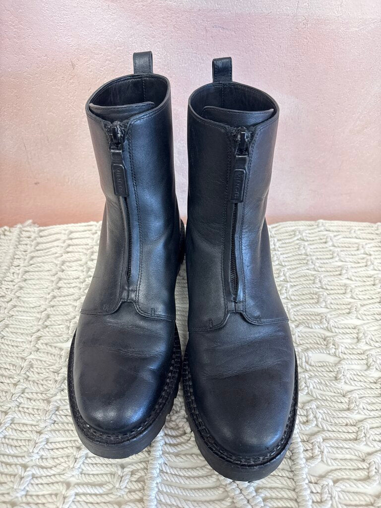 Vince Black Lug Sole Boot