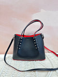 Louboutin Black Pebbled Leather Mini Cabarock Tote w/Dustbag
