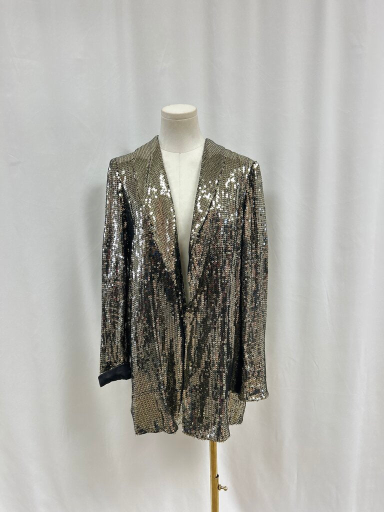 alice + olivia Gold Sequin Blazer