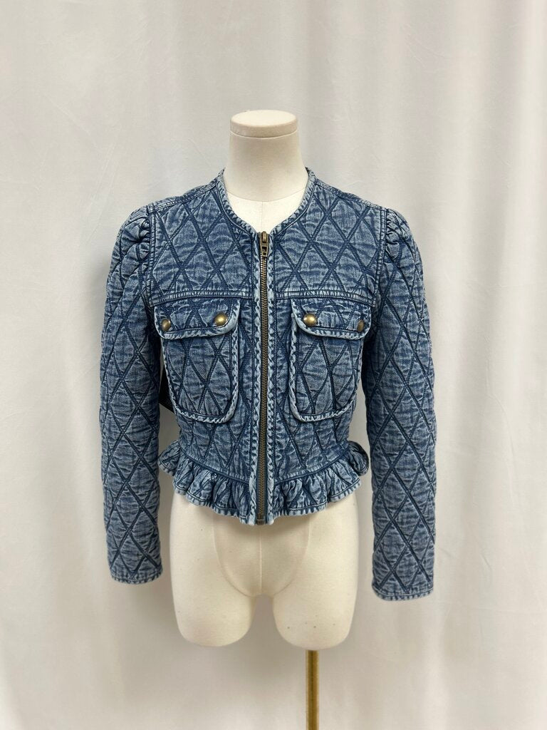 Blank NYC Denim Quilted Cropped Jacket