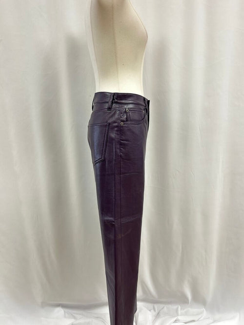 AGOLDE Plum Recycled Leather Straight Pant