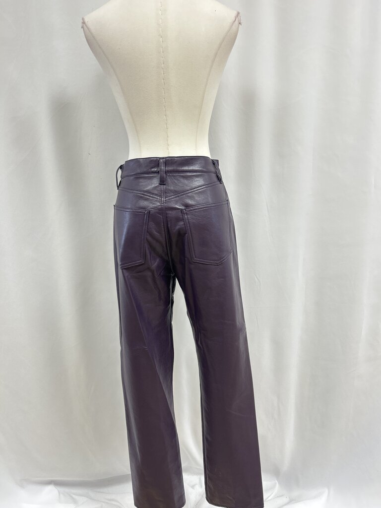 AGOLDE Plum Recycled Leather Straight Pant