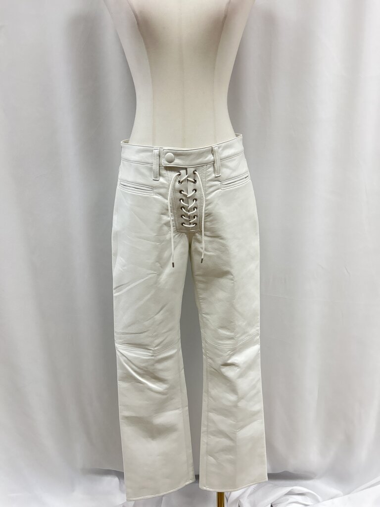 AGOLDE White Whipstitch Recycled Leather Straight Pant