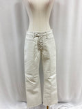 AGOLDE White Whipstitch Recycled Leather Straight Pant