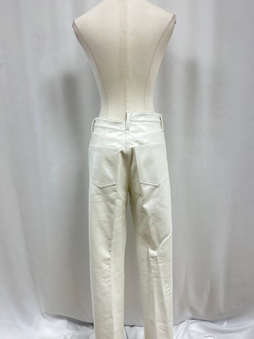 AGOLDE White Recycled Leather Straight Pant