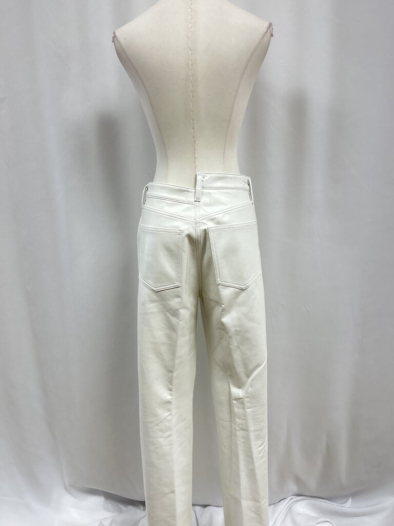 AGOLDE White Recycled Leather Straight Pant