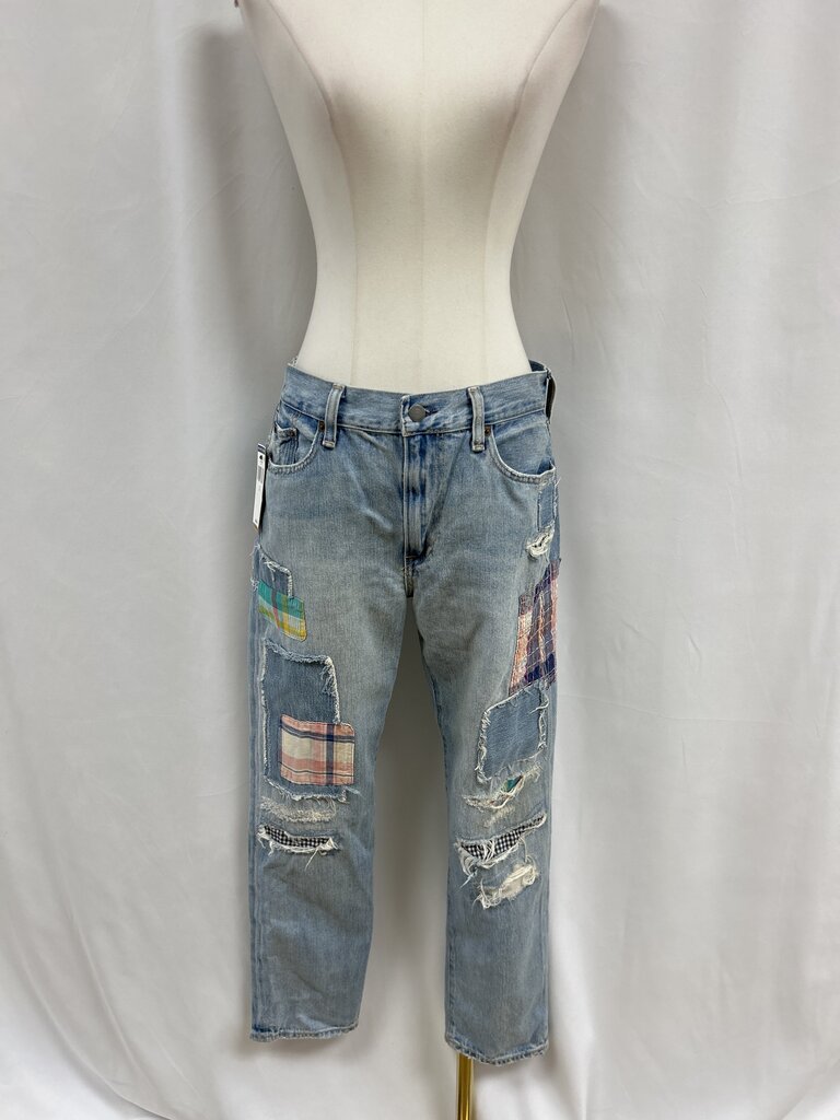 Ralph Lauren Blue Madras Patchwork Jean NWT