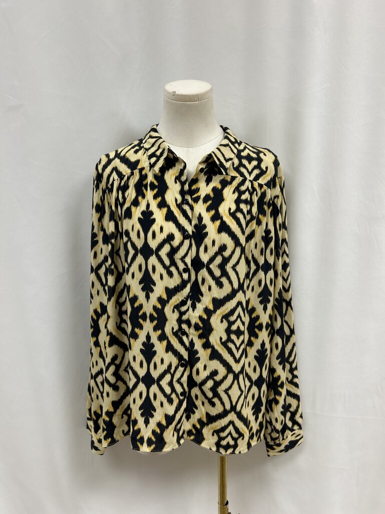 ba&sh Yellow Ikat Button Up