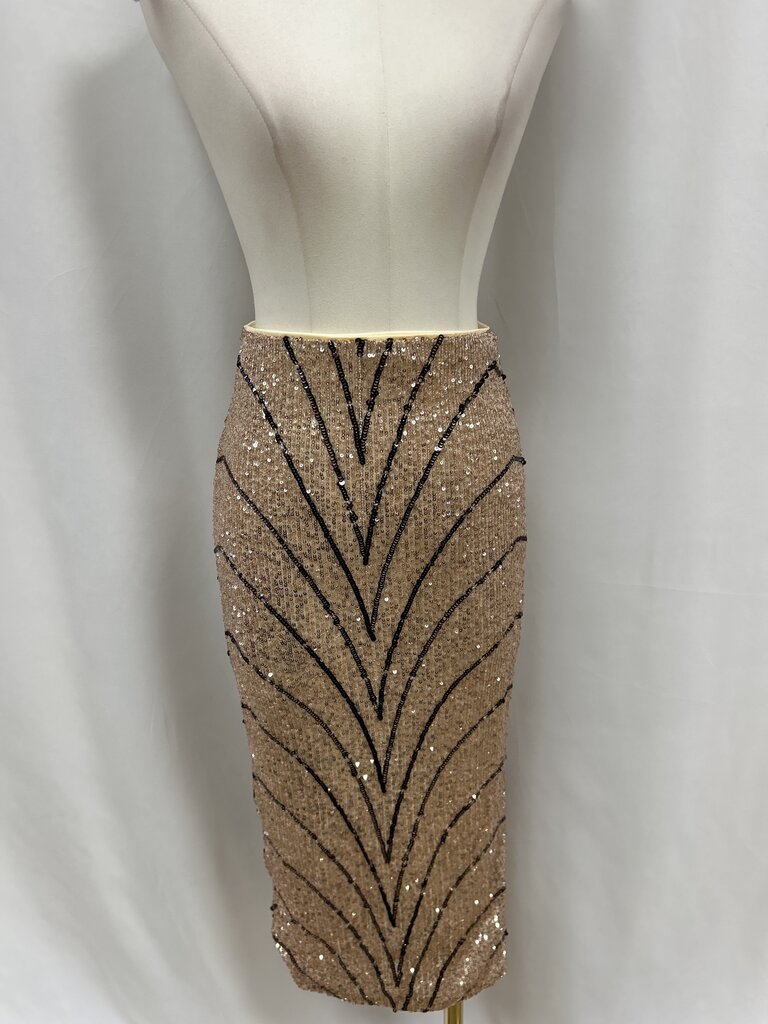 Michael Costello x Revovle Blush Sequin Skirt NWT