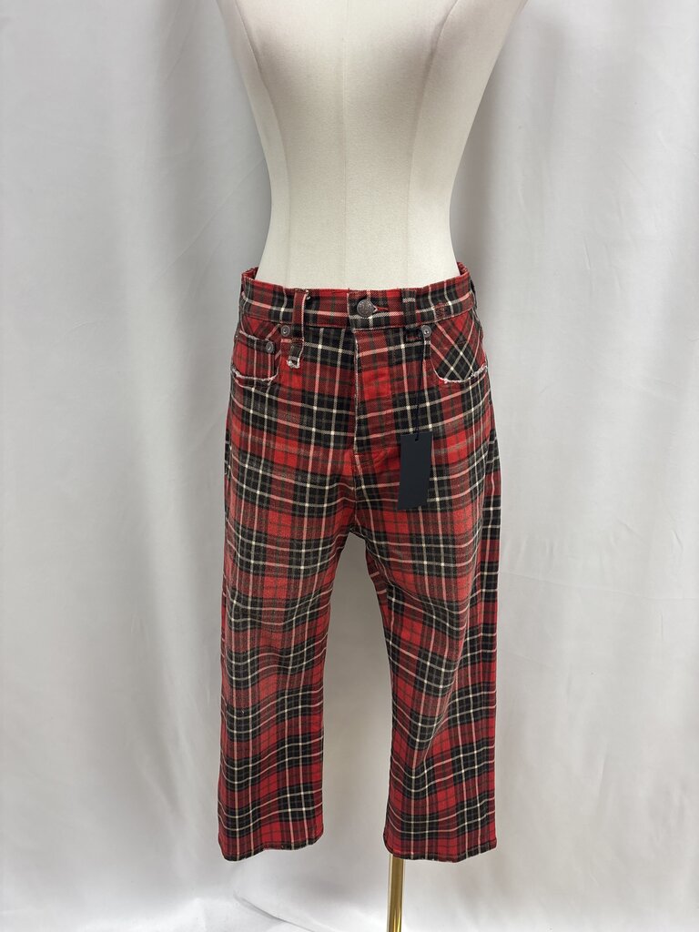 R13 Red Plaid Jeans NWT