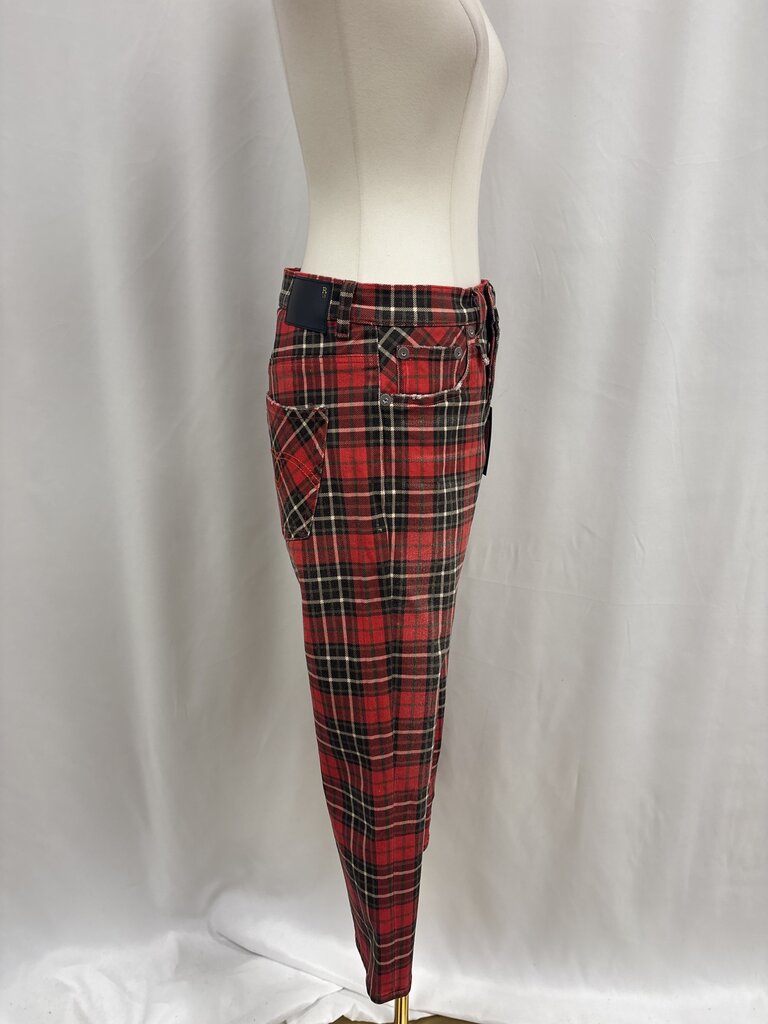 R13 Red Plaid Jeans NWT