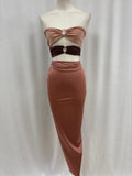 Baobab Blush Ombre Cut Out Top and Skirt Set