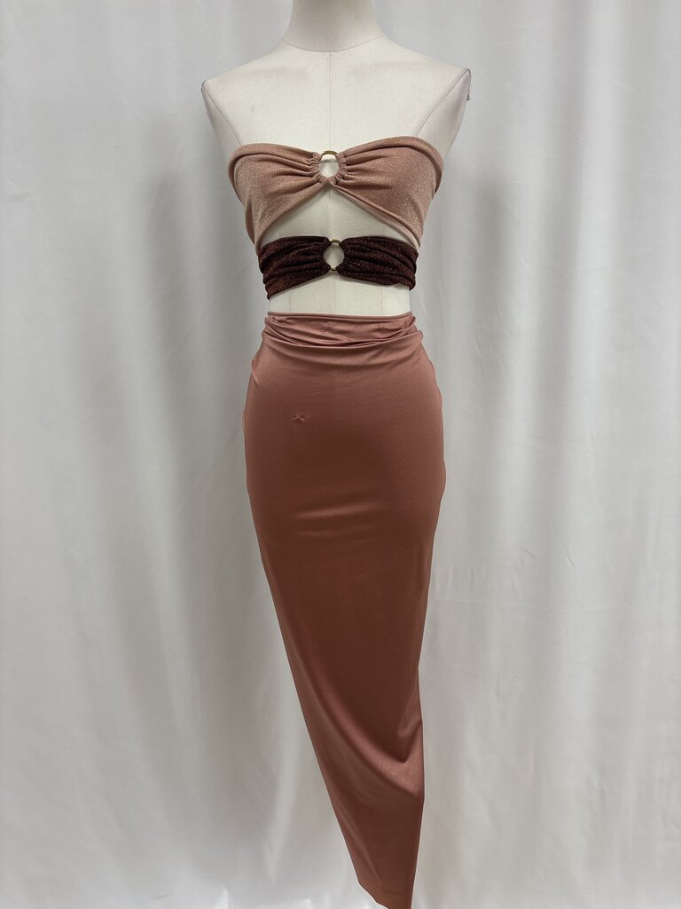 Baobab Blush Ombre Cut Out Top and Skirt Set