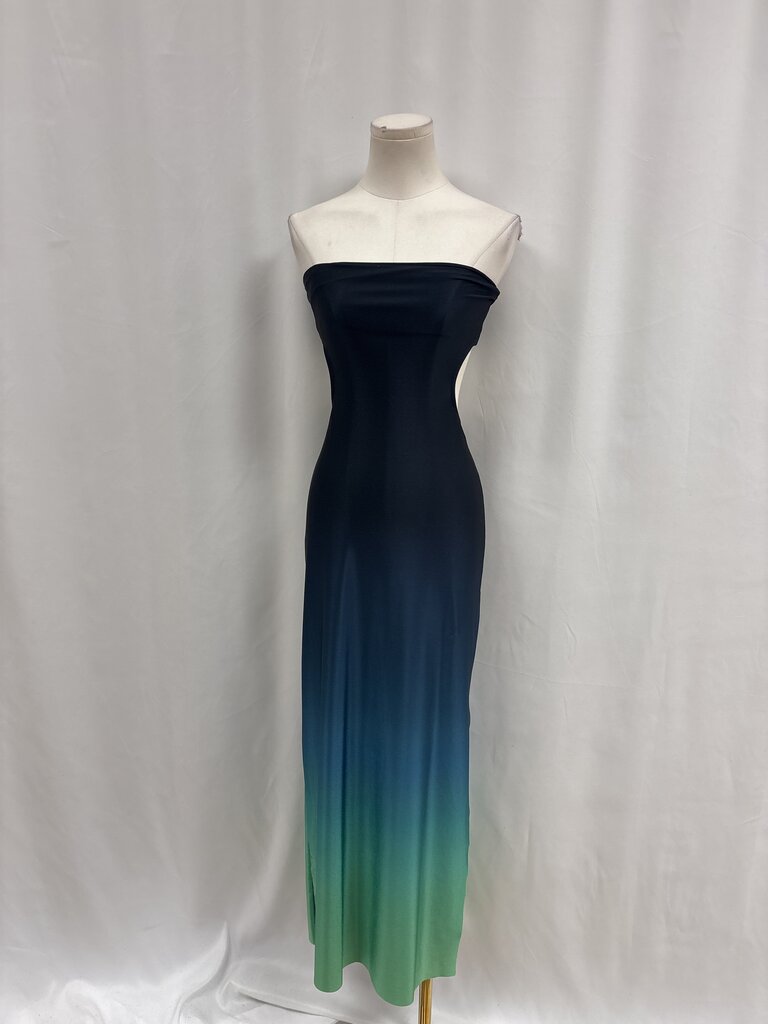 Baobab Blue Ombre Strapless Cut Out Maxi Dress