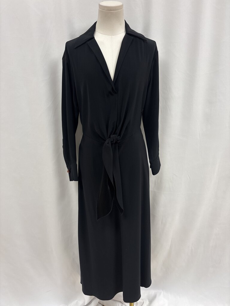 Vince Black Tie Front Midi Dress NWT
