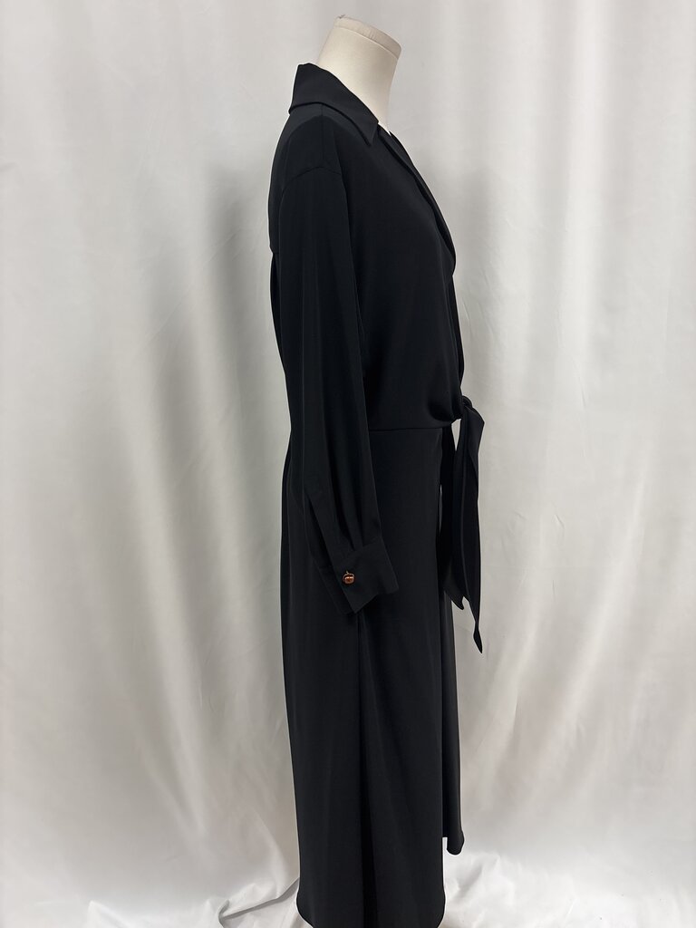 Vince Black Tie Front Midi Dress NWT