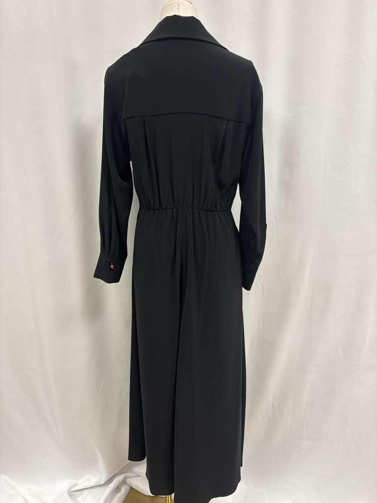 Vince Black Tie Front Midi Dress NWT