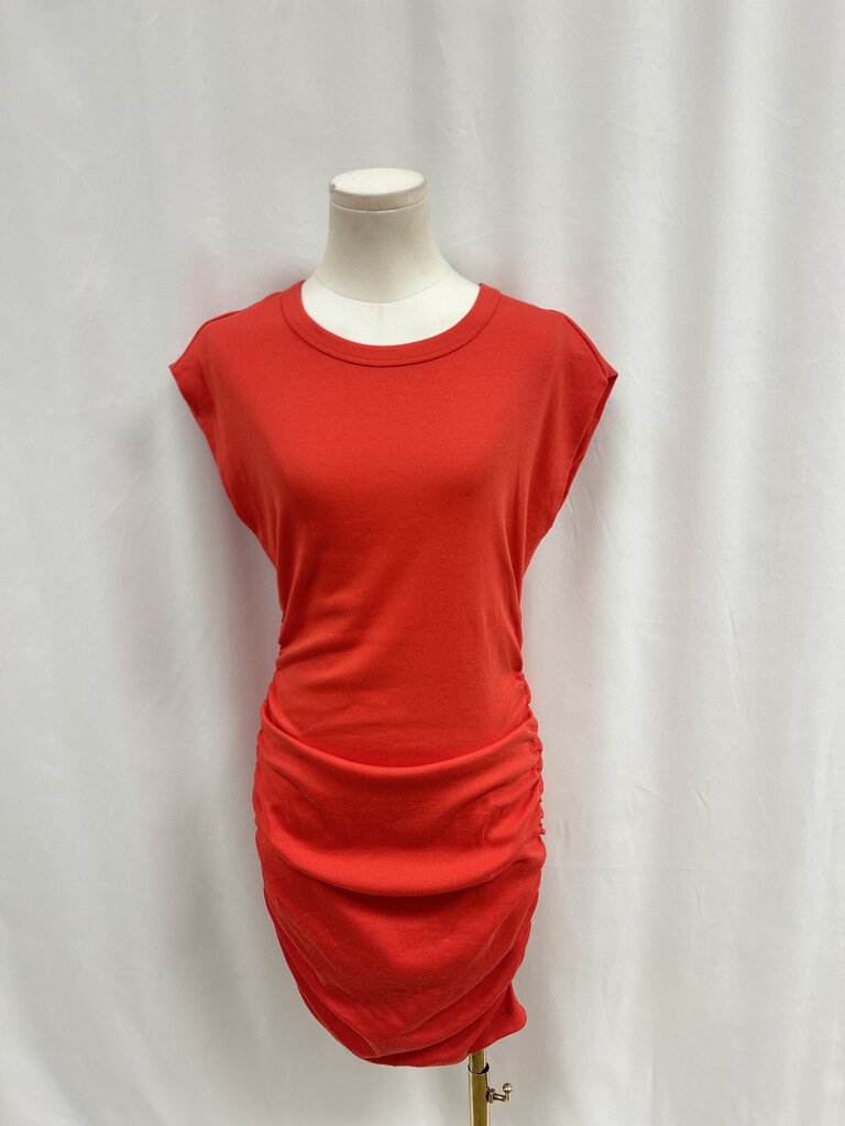 Michael Stars Cherry Ribbed Ruched Dress NWT
