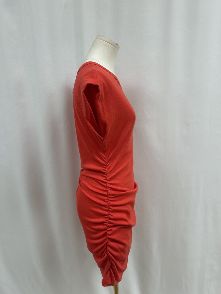 Michael Stars Cherry Ribbed Ruched Dress NWT