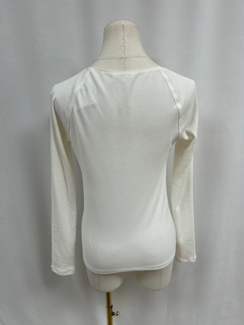 A.L.C. Ivory Ruched V-Neck Top