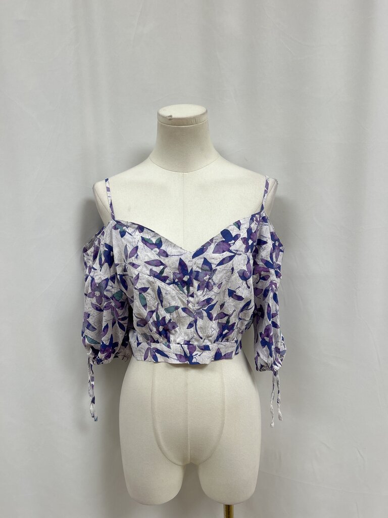 Isabel Marant Purple Flower Cropped Top