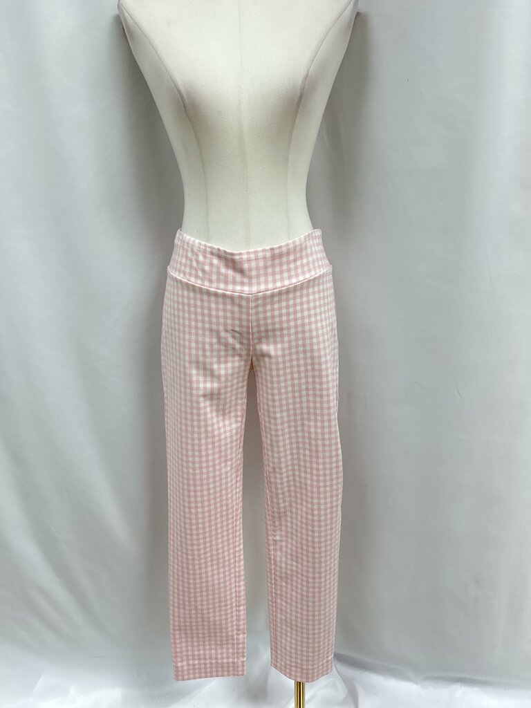 J McLaughlin Pink and White Gingham Pant