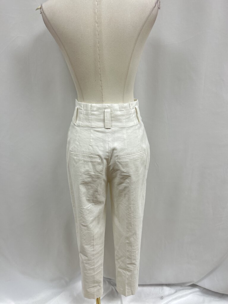 A.L.C. White Linen Belted Trouser