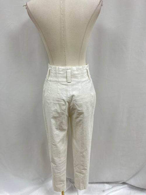 A.L.C. White Linen Belted Trouser