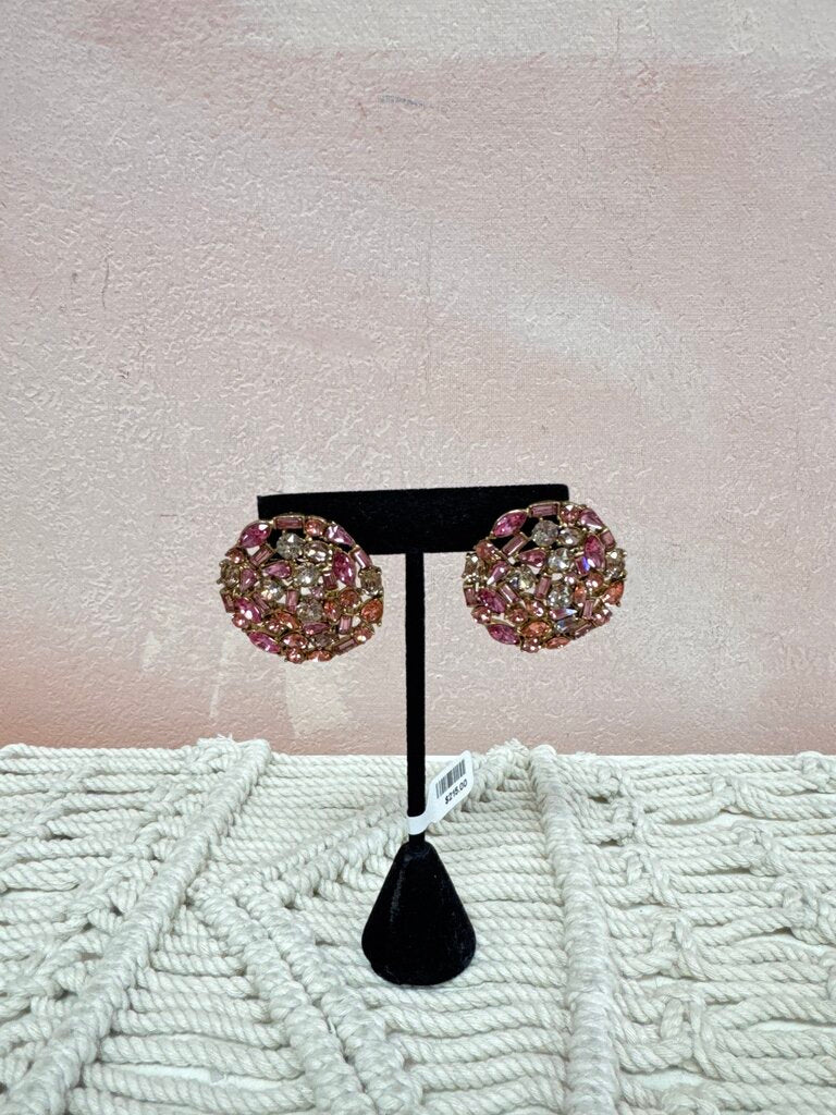 Oscar de la Renta Pink Crystal Earrings