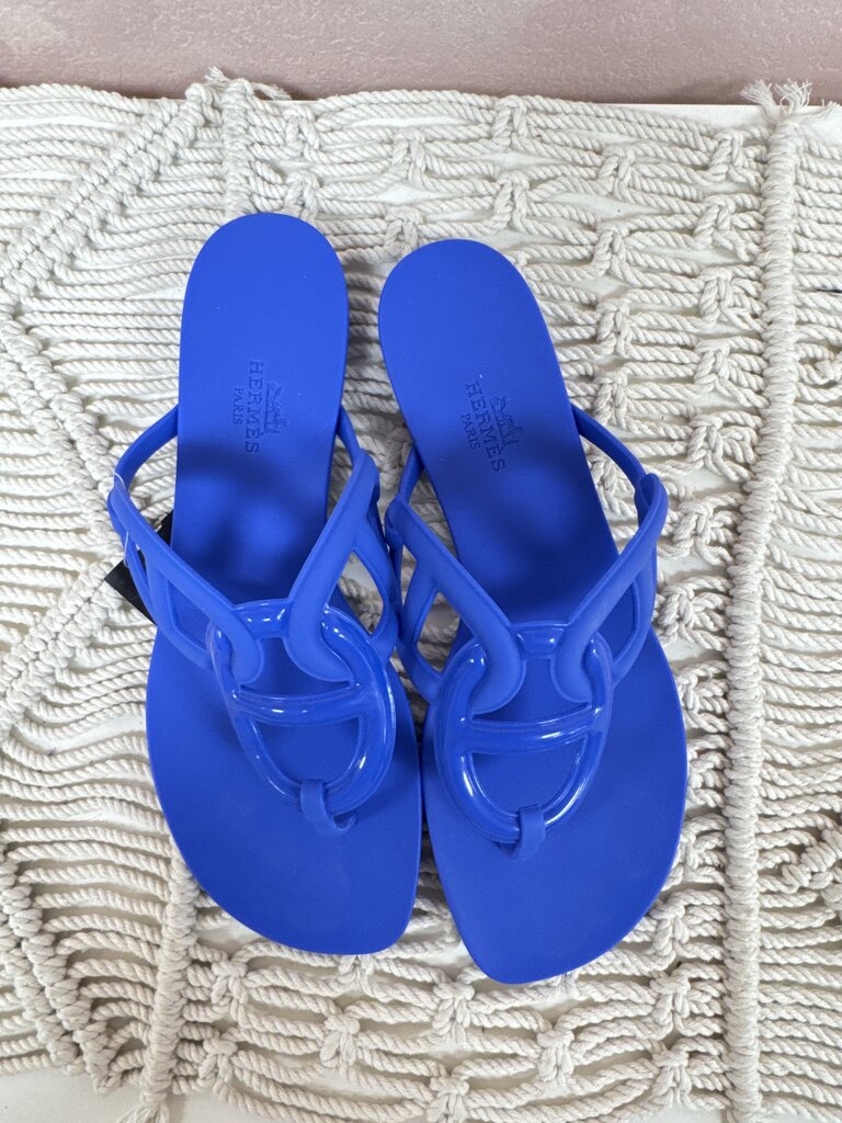 Hermes Bleu Outremer Egerie Chaine d'Ancre Sandal