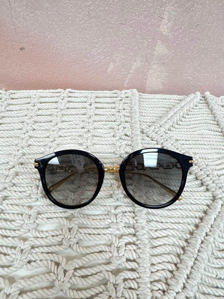 Louis Vuitton Black Round My LV Two Chain Sunglasses w/Box