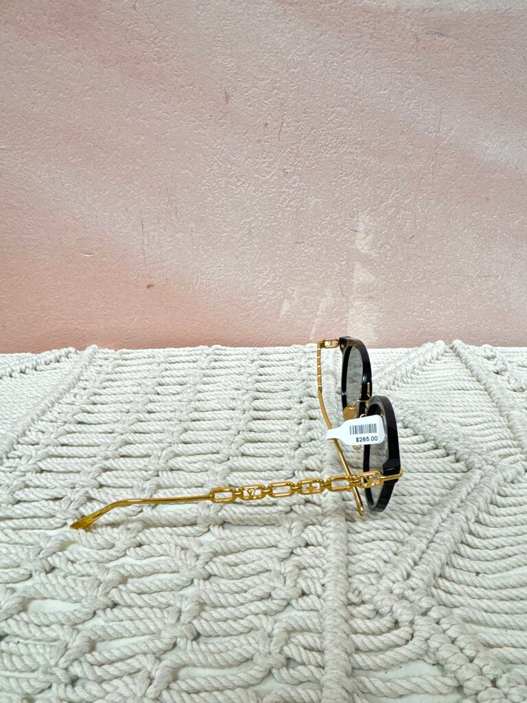 Louis Vuitton Black Round My LV Two Chain Sunglasses w/Box