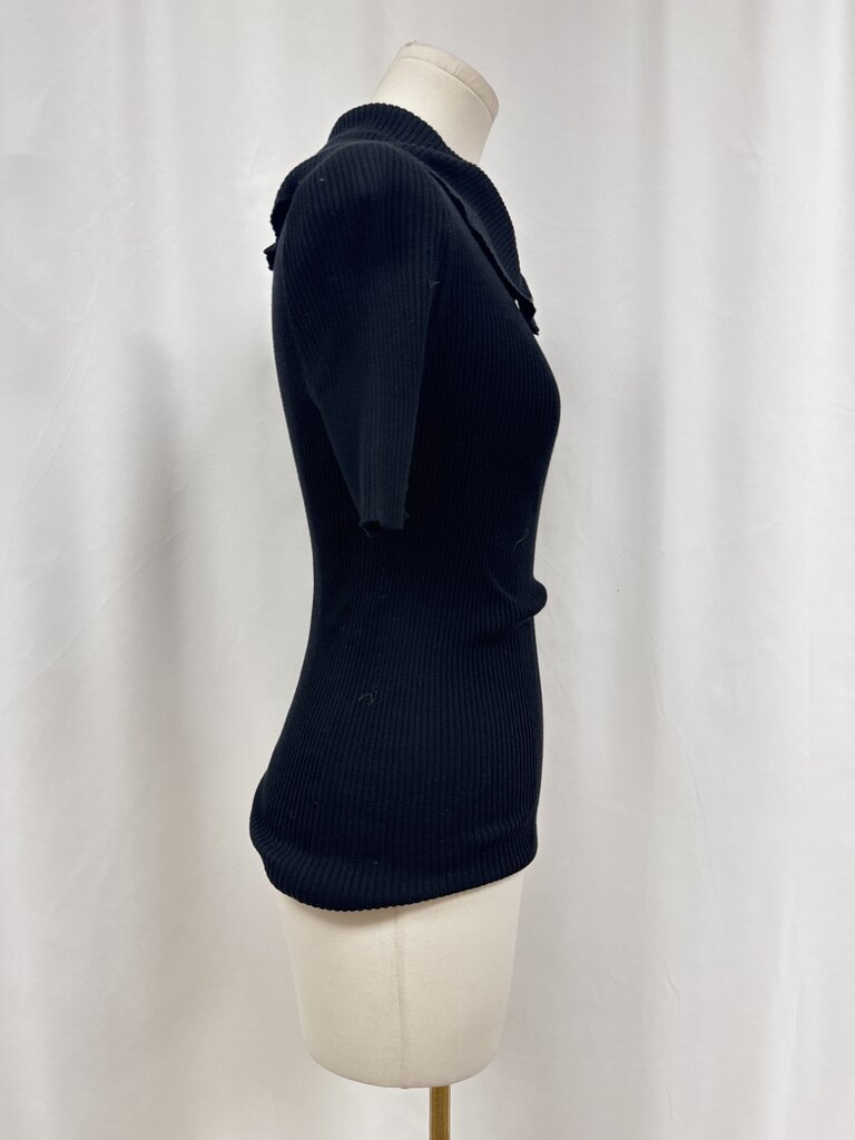 Alexander Wang Black Ribbed Turtleneck Top
