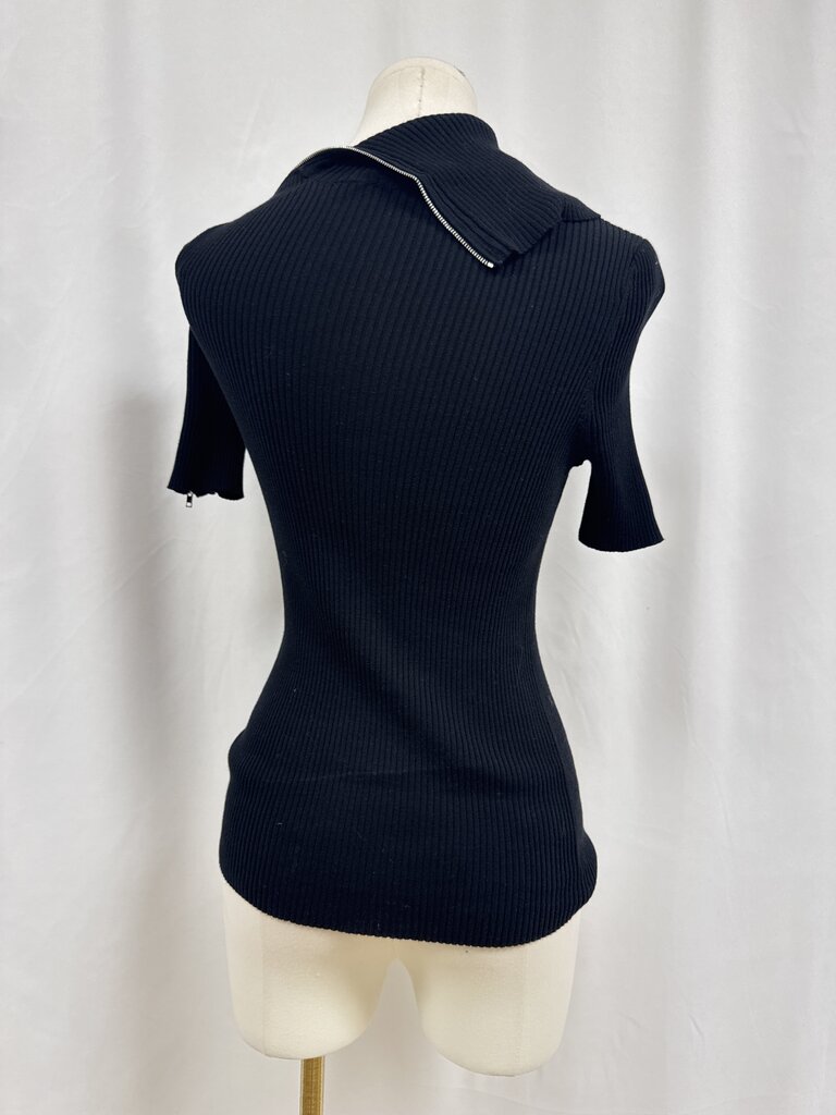 Alexander Wang Black Ribbed Turtleneck Top