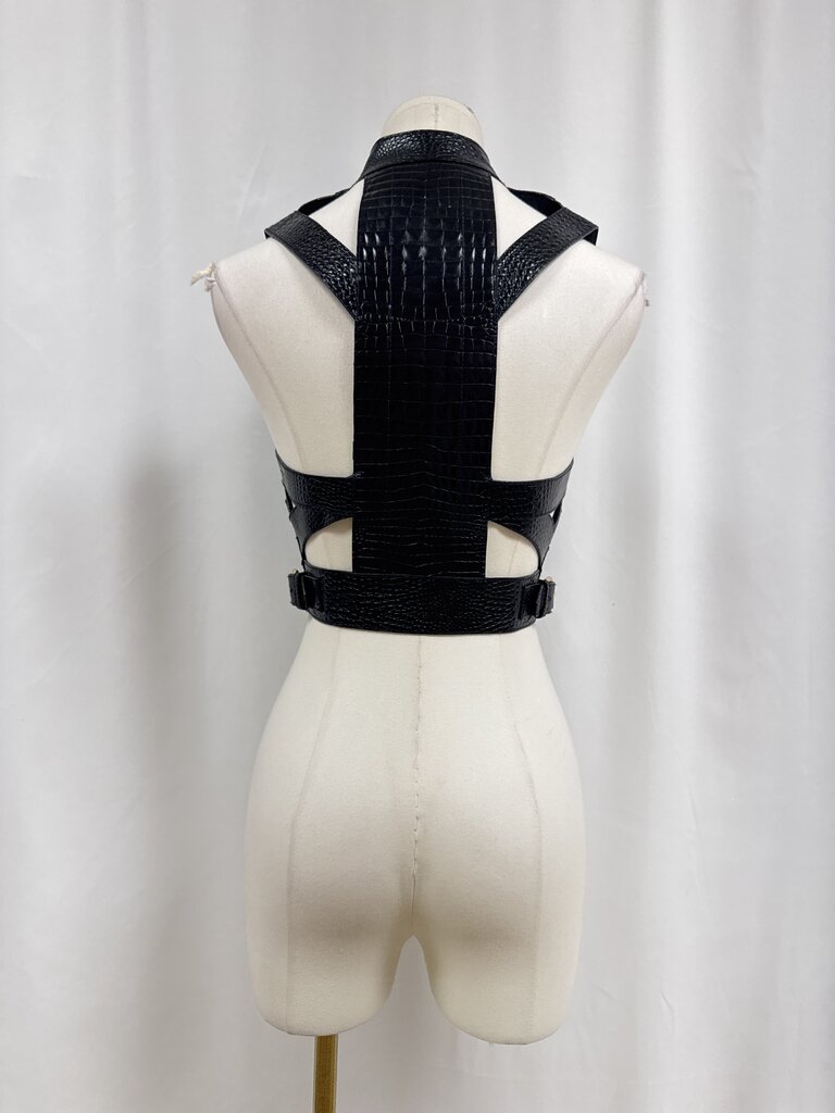 Alexander Wang Black Leather Embossed Vest