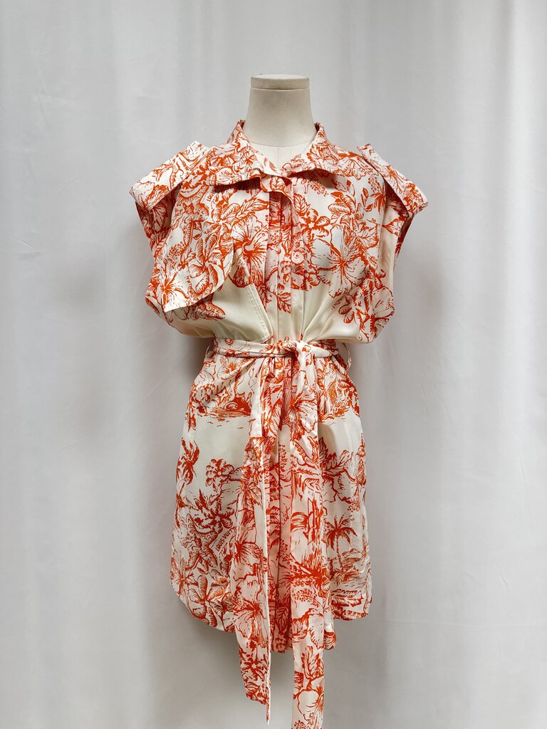Louis Vuitton Orange Tropical Floral Silk Mini Dress '24 w/Garment Bag