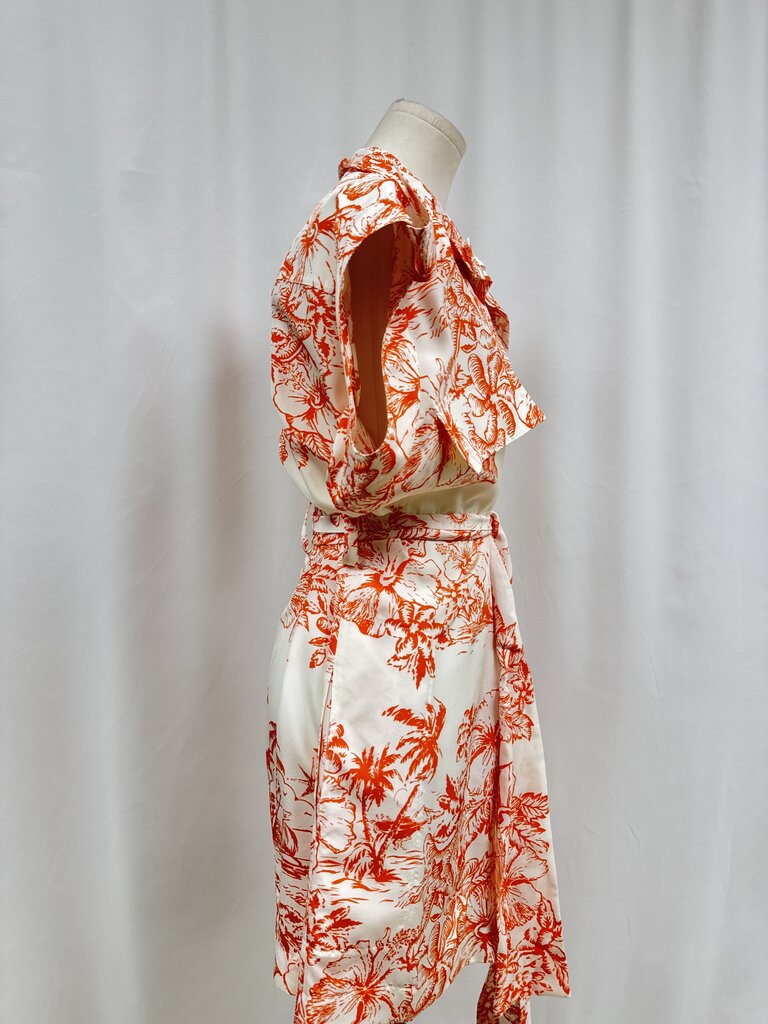 Louis Vuitton Orange Tropical Floral Silk Mini Dress '24 w/Garment Bag