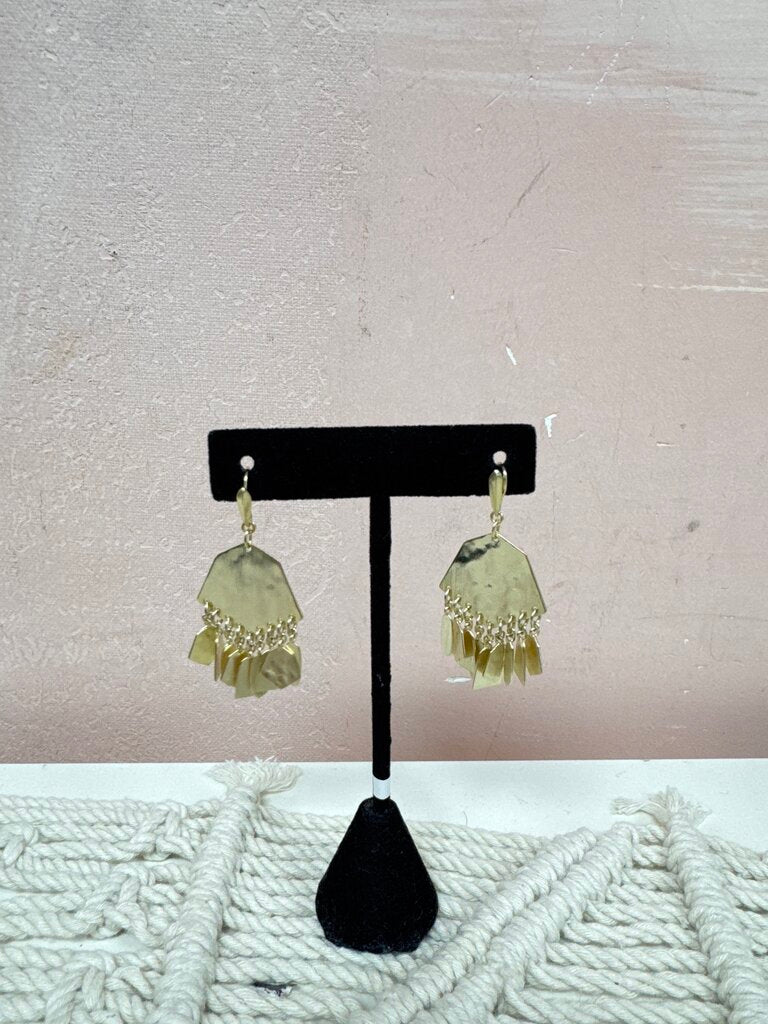 Kendra Scott Gold Hammered Dangle Earrings w/Dustbag