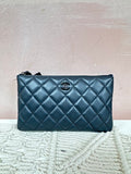 Chanel Black So Black Quilted Lambskin Cosmetic Pouch w/Dustbag