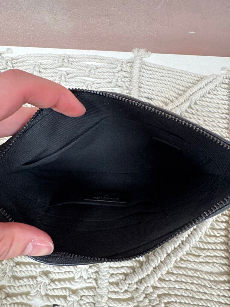 Chanel Black So Black Quilted Lambskin Cosmetic Pouch w/Dustbag