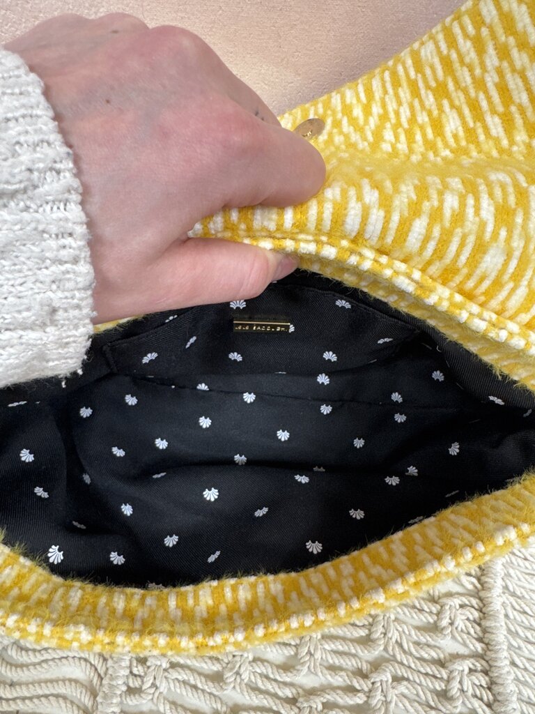 Lele Sadoughi Yellow Knit Shoulder Bag