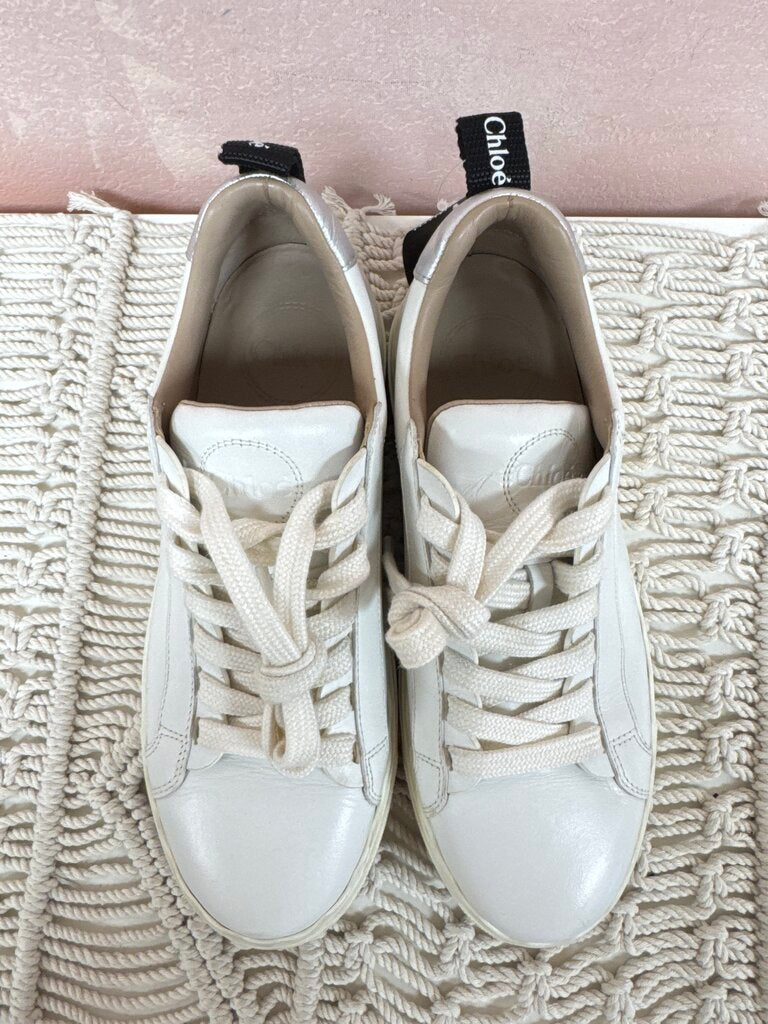 Chloe White Scallop Sneaker