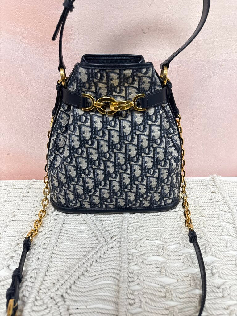 Dior Monogram Canvas Oblique Bucket Bag w/ Box and Dustbag