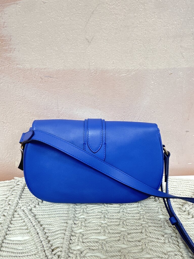 Ralph Lauren Cobalt Calfskin Welington Shoulder Bag w/Box/Dustbag
