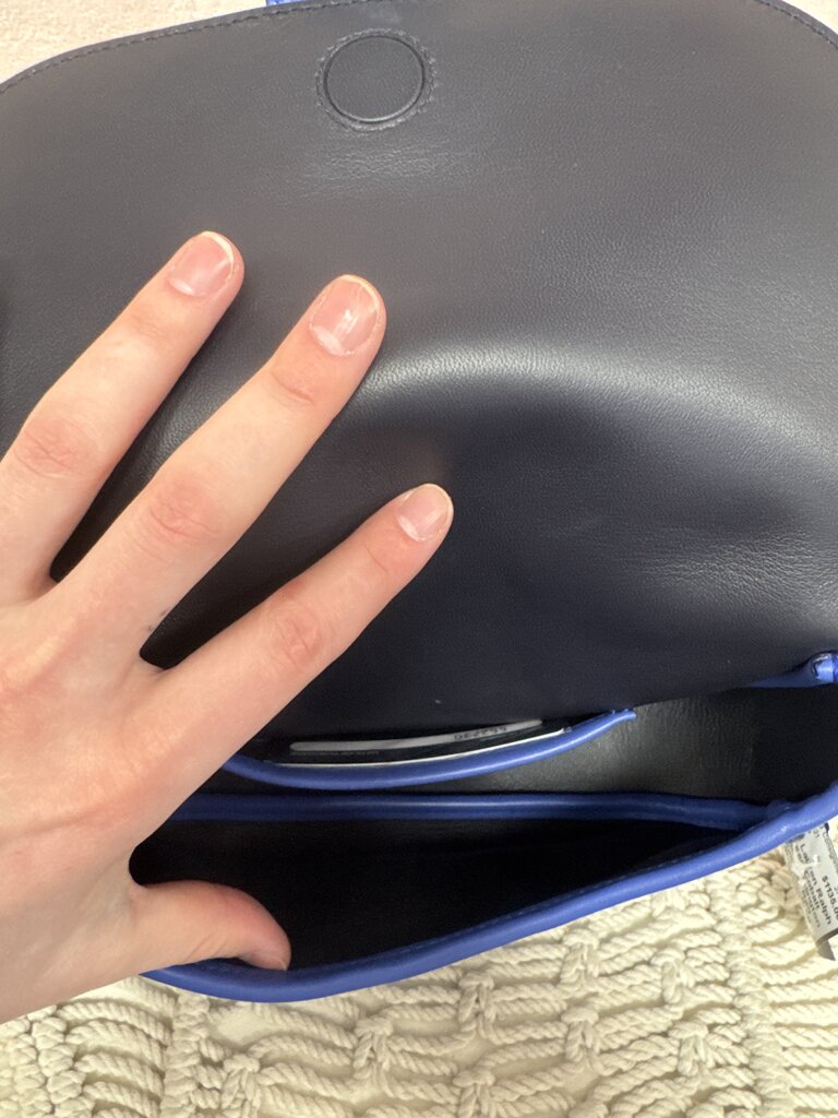 Ralph Lauren Cobalt Calfskin Welington Shoulder Bag w/Box/Dustbag