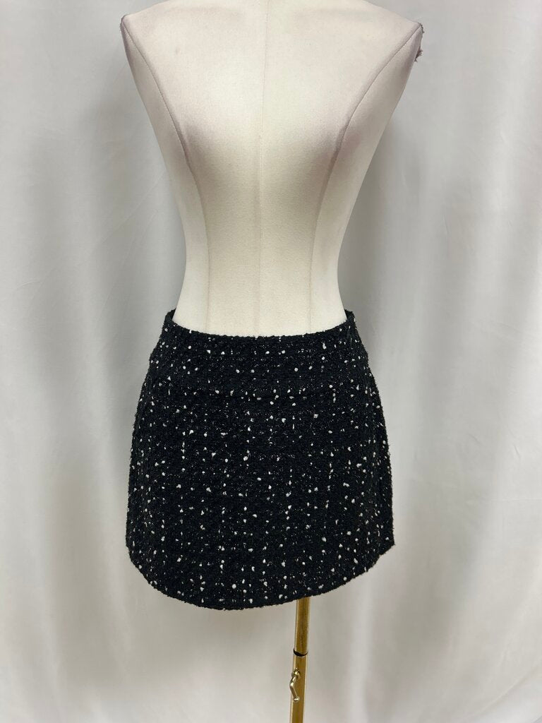 Alice + Olivia Black Tweed Mini Skirt NWT