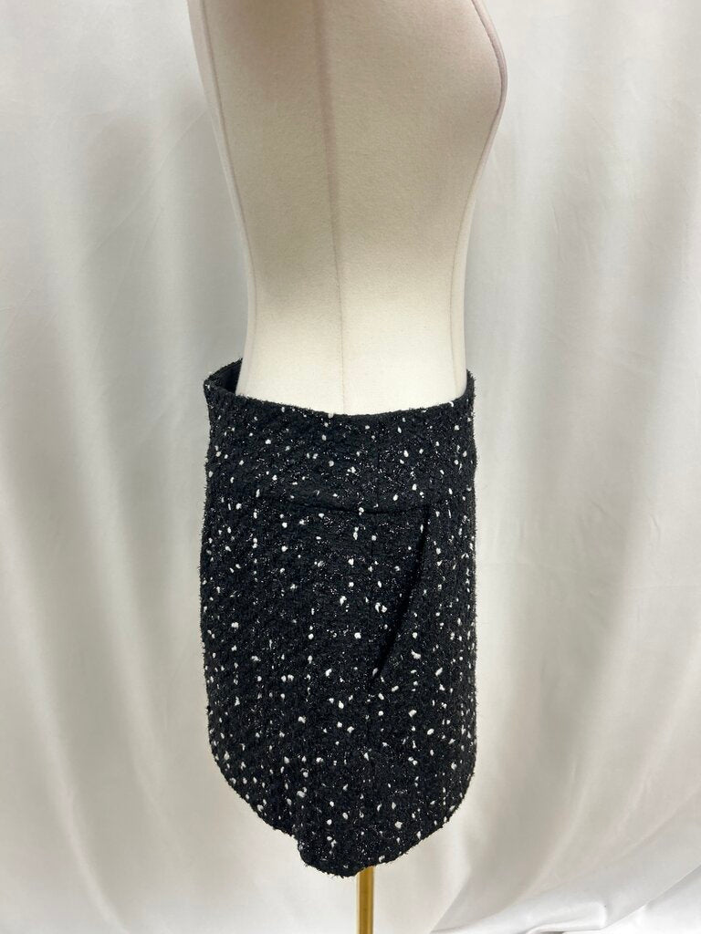 Alice + Olivia Black Tweed Mini Skirt NWT